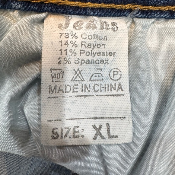 Fashion Jeans size XL 5 pocket, stone washed pant leg flare - Picture 7 of 8